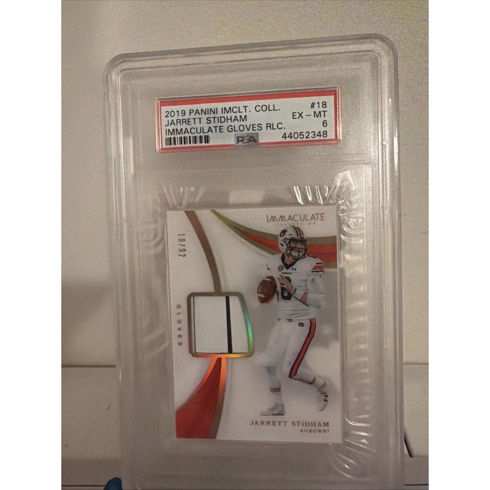 2019 Panini Immaculate Jarrett Stidham 18/92 Auburn PSA 6 Rookie Glove Relic